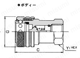 BIカップラー一般高圧用 EAシリーズ ボディー 外形図