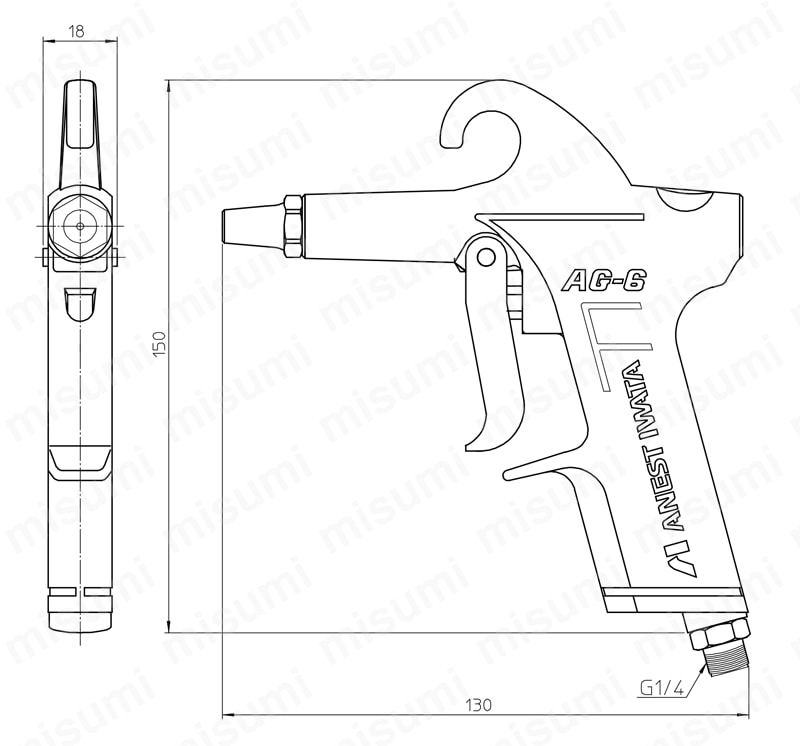 エアーダスター AG-6　外形図