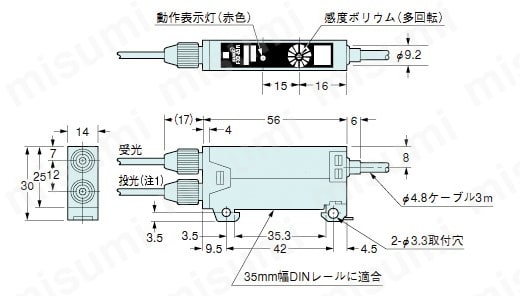 超高速応答/LED検出用ファイバセンサ （FX2） 製品仕様01