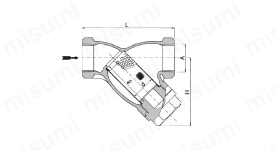 ステンレス製Y形ストレーナ YK13S/YK14S 外形図