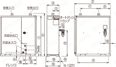 RAX55J | 冷凍式エアードライヤー RAX小型シリーズ | オリオン機械 | MISUMI(ミスミ)