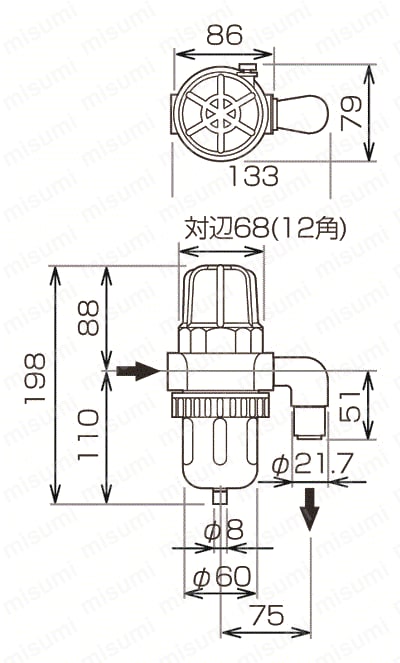 型番 | 空圧関連機器 ドレントラップ（ディスク式） | オリオン機械