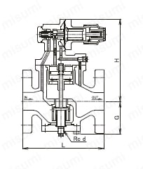 RP-6A型 減圧弁（空気・気体用） 弁天 呼び径15~80外形図