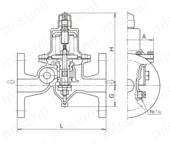 RD-31FNW～34FNW型 減圧弁 平静 RD-31FNW,32FNW型構造図