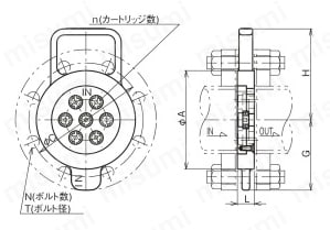 FD-10N型 定流量弁（過流量制限・給水用） 外形図