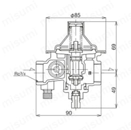 RD-25RSN，50RSN型シリーズ 水道用減圧弁 RD-25SRN型外形図
