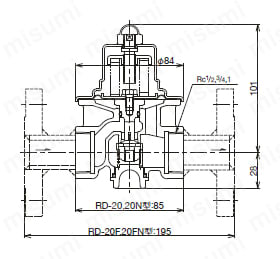 RD20N-DH-15A | RD-20，20N型シリーズ 減圧弁（水・液体、空気・気体用