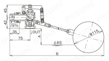 定水位弁（FVバルブ）関連商品 LB-2N型 パイロットボールタップ | ベン