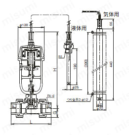 TD-8，8A型 温度調整弁 外形図