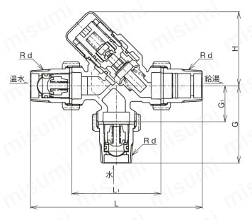 TR-4N型 ミキシングバルブ 構造図