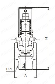 VD-1H型 真空調整弁 外形図