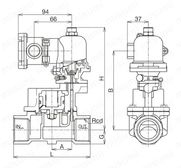 PSE-18型 耐圧防爆形電磁弁 外形図01