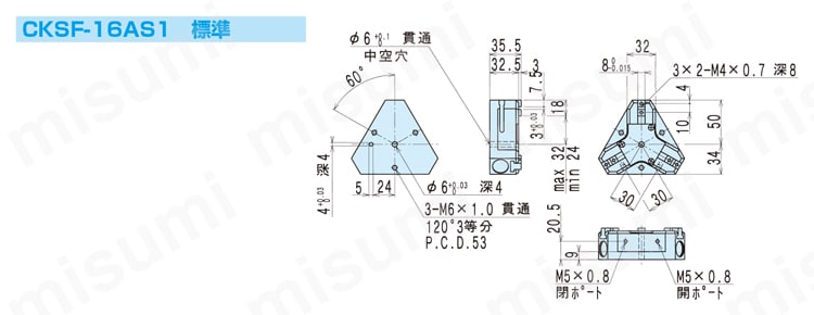 CKS-25AS1-W チャック 薄型チャック CKS・CKSFシリーズ 近藤製作所 MISUMI(ミスミ)