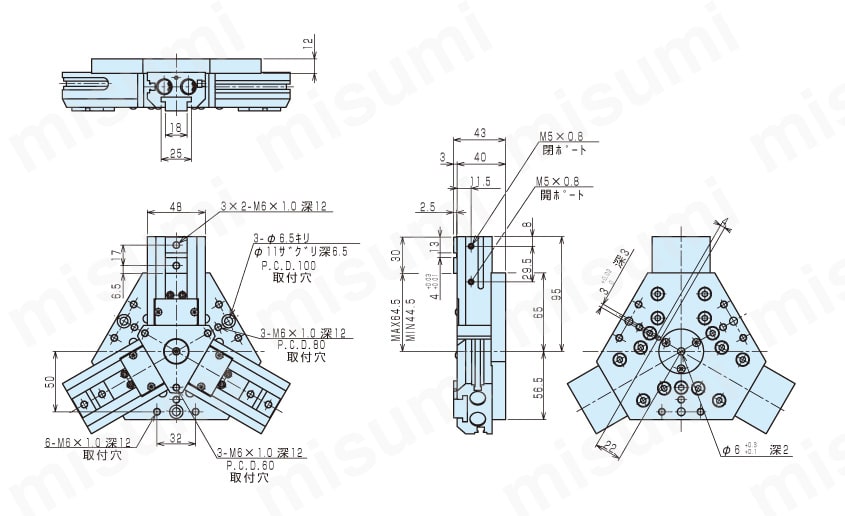 CKJ-63AS チャック 薄型ロングストロークチャック CKJシリーズ 近藤製作所 MISUMI(ミスミ)