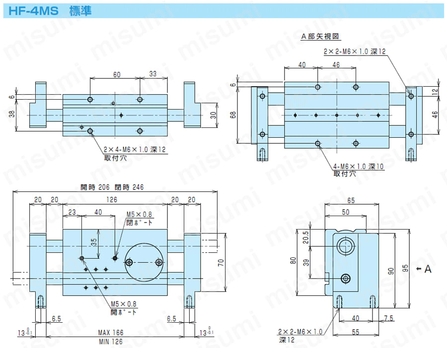 HF-5MS ハンド カニ型平行ハンド HFシリーズ 近藤製作所 MISUMI(ミスミ)