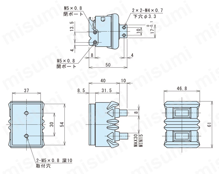 ゴムカバー付薄型平行ハンド（ブッシュタイプ） HLAGシリーズ 近藤製作所 MISUMI(ミスミ)