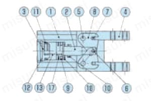 ミニ平行ハンド HMAシリーズ 内部構造図1