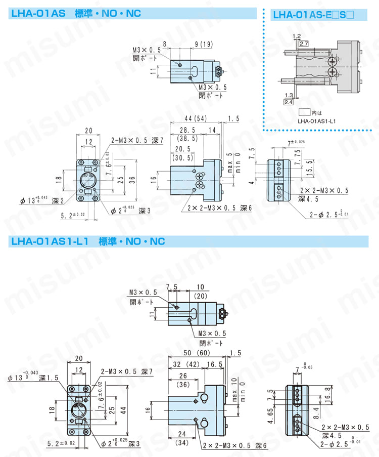 LHA-05AS1-L1-ET3S1 ハンド リニアガイドハンド LHAシリーズ 近藤製作所 MISUMI(ミスミ)