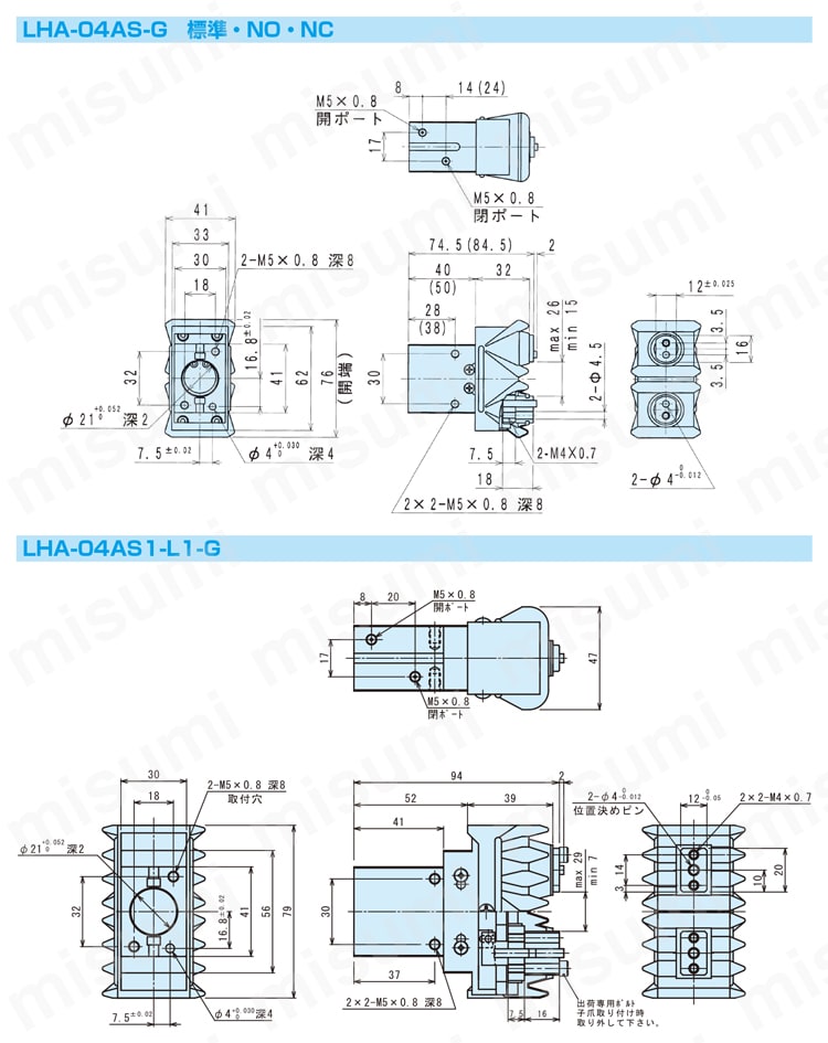 LHA-01AS1-L1-ET2LS2 ハンド リニアガイドハンド LHAシリーズ 近藤製作所 MISUMI(ミスミ)