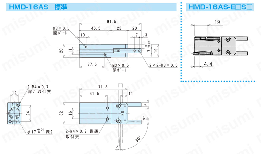 HMD-25AS 薄型広角ハンド HMDシリーズ 近藤製作所 MISUMI(ミスミ)