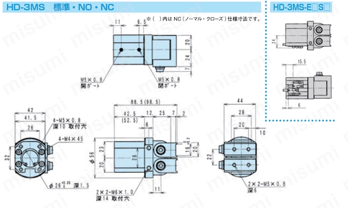 HD-4MS-ET2S2-NC | 広角ハンド HDシリーズ | 近藤製作所 | MISUMI(ミスミ)
