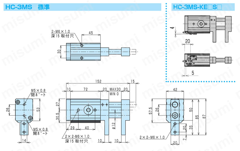 HC-3MS-ET3S1 横型平行ハンド HCシリーズ 近藤製作所 MISUMI(ミスミ)