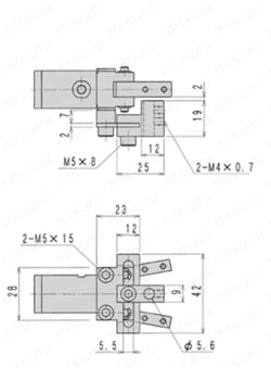 一支点ハンド HBシリーズ 外形図2