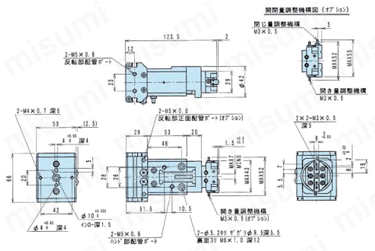 ロボット周辺機器 精密反転ハンド BHSシリーズ 外形図1