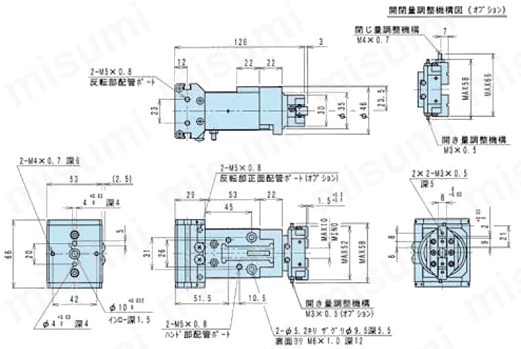 ロボット周辺機器 精密反転ハンド BHSシリーズ 外形図2
