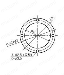 丸型ジャバラ YMシリーズ用 フランジ単体 外形図