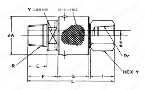 スイベルジョイント JL-DCシリーズ 外形図