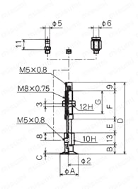 バッファ式金具付パッド/NAPATS・YS 外形図1