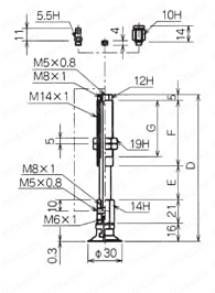 バッファ式金具付パッド/NAPATS・YS 外形図3