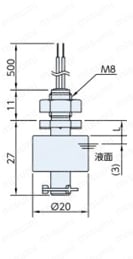 ポリアセタール製フロートスイッチ 外形図1