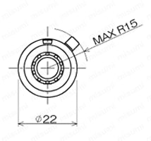 マルチダイヤル付ニードルバルブ（流量調整弁）FMNV2シリーズ 精密型　ツマミ部寸法　外形図