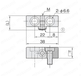 リニアストッパー ストッパーブロック SBAH（ボルトR） 外形図01