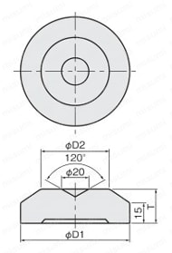 レベリングプレート 丸型 外形図01