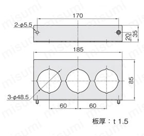 圧力ゲージブラケット アナログ用 外形図6