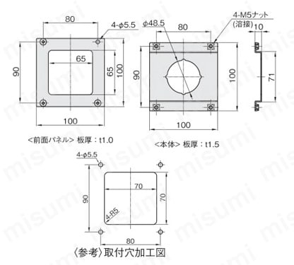圧力ゲージブラケット アナログ用 外形図10