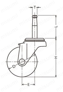 軽荷重用キャスター 420B・415B 車輪径32-50mm 420B外形図