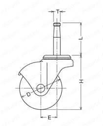 軽荷重用キャスター 450B・450 15B・450K・450 15K 車輪径50mm 外形図1