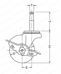 軽荷重用キャスター 450B・450 15B・450K・450 15K 車輪径50mm 外形図2