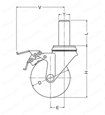 ステンレス製キャスター 320SK・315SK・313SK 車輪径100-150mm 外形図2