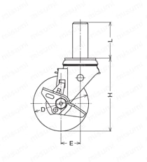 ステンレス製キャスター 320SK・315SK・313SK 車輪径100-150mm 外形図3