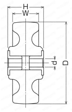 使用車輪　フェノール車 外形図2