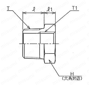 高圧管継手 ねじ込み形管継手 SBUブッシング 外形図_01