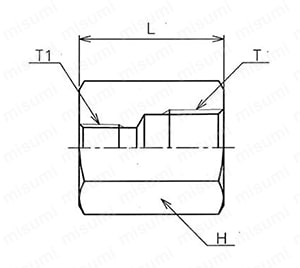 高圧管継手 ねじ込み形管継手 SRCレジューサ 外形図_01