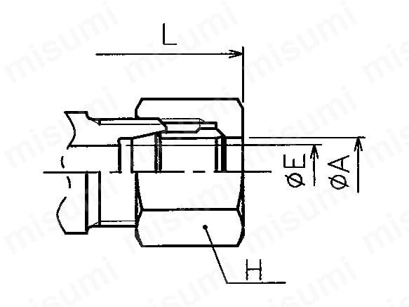 耐振継手NE形鋼管用くい込み継手 コネクタ（おす） 外形図2