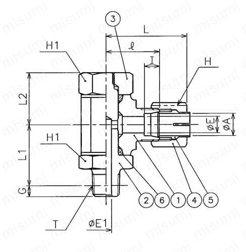 耐振継手NE形鋼管用くい込み継手 スタッドエルボ（C形） 外形図_01