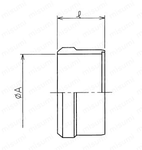 B形銅管用くい込み継手 スリーブ KO 外形図01